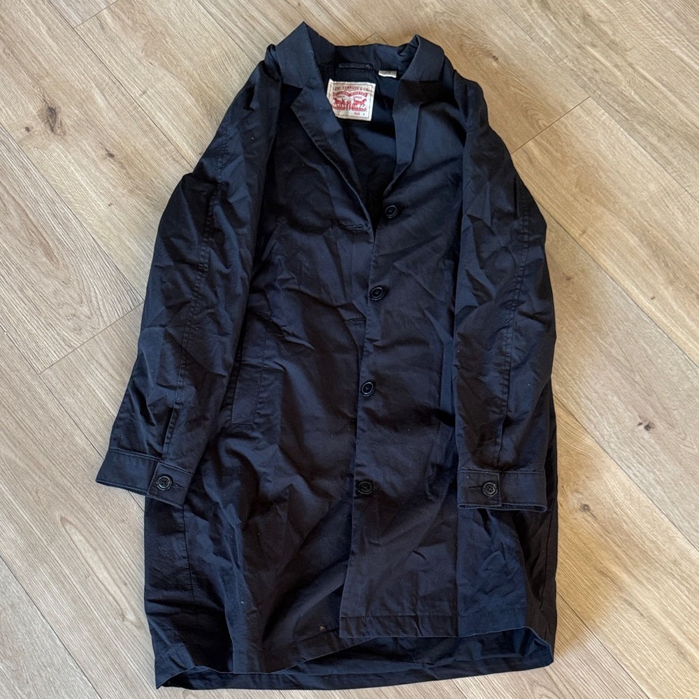 Vintage Levi's Woman’s Black Cloth Trench Coat